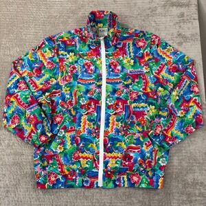 Koret Francisca Vintage Floral Windbreaker Jacket Large Multi Color 1499140A
